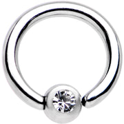 16G 1/4 Clear Gem BCR Captive Ring