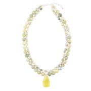 Chartruese Green Lemon Jade Statement Necklace
