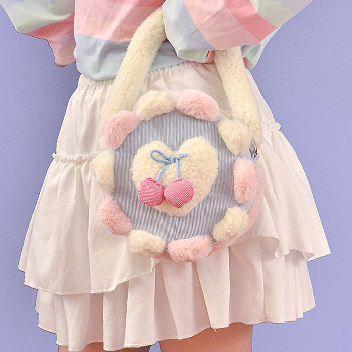 CHERRY CAKE FLUFFY HANDBAG