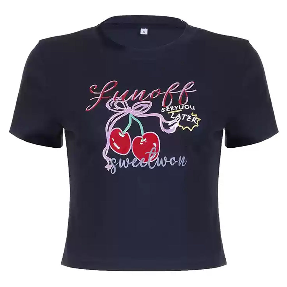 CHERRY GRAPHIC CROP TOP SWEET CHERRY CROP