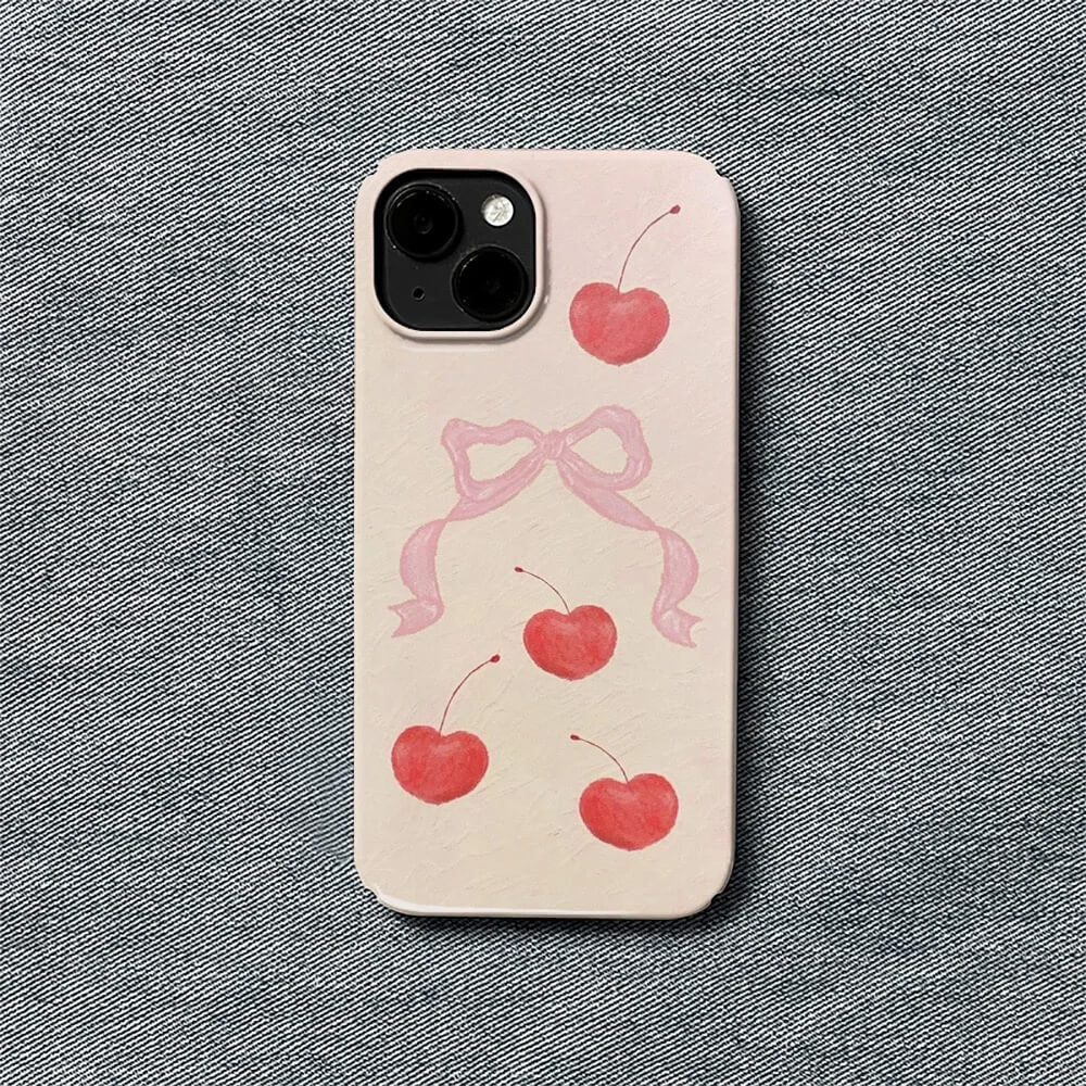 CHERRY RIBBON IPHONE CASE: STYLISH CHERRY IPHONE PROTECTION