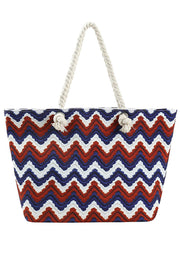 Chevron Print Beach Tote Bag