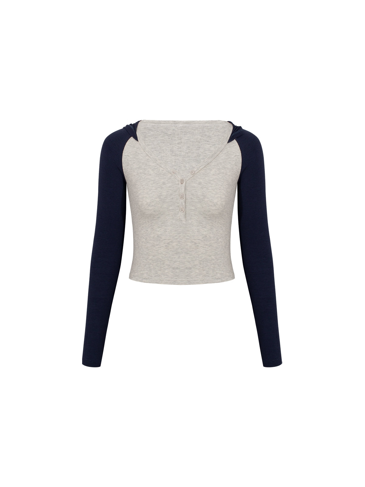 CHIC HOODED CROP CASUAL OUTFIT FOR WOMEN