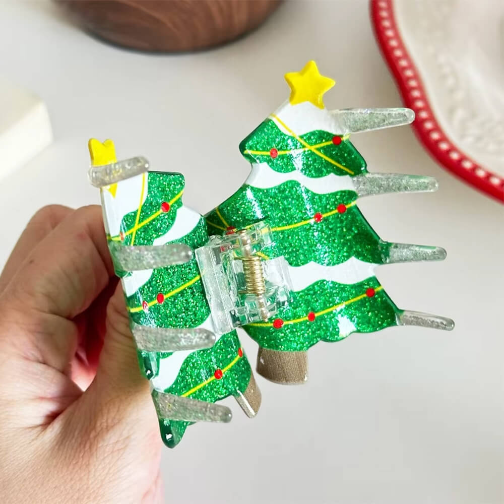 CHRISTMAS TREE HAIR CLIP: FESTIVE TREE HAIR CLAW