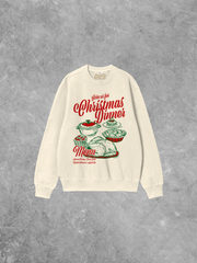 Underground Original Design: Christmas Dinner Boxy Cotton Sweatshirt