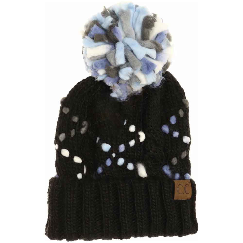 Chunky Knit Yarn Pom C.C Beanie