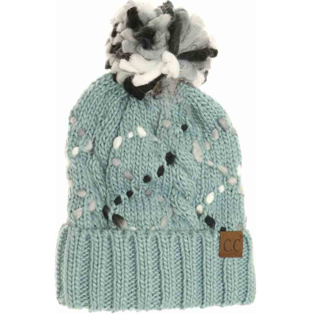 Chunky Knit Yarn Pom C.C Beanie