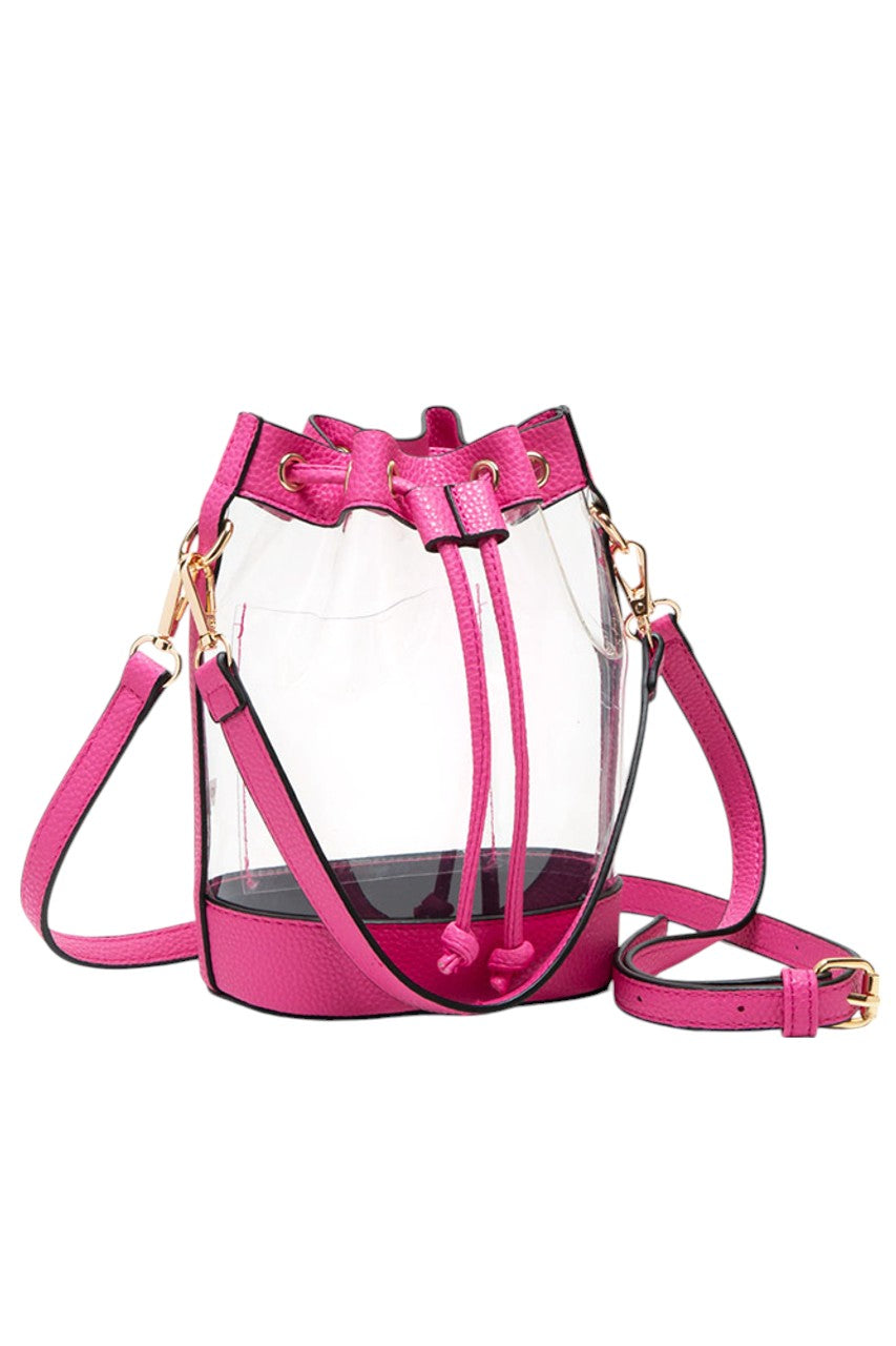 Women's Clear Crossbody Stadium Bucket Bag