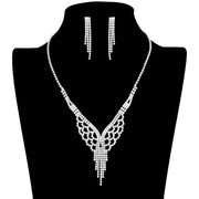 Shimmery Rhinestone Pave Necklace Earring Set