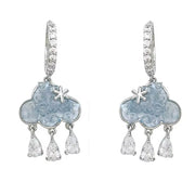 CLOUD CRYSTAL DROP EARRINGS HIGH-QUALITY ZINC ALLOY