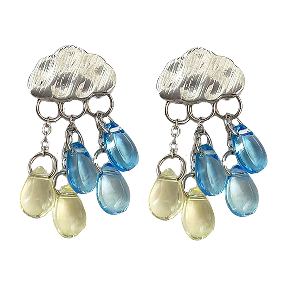 CLOUD RAINDROP DANGLE EARRINGS CELESTIAL JEWELRY