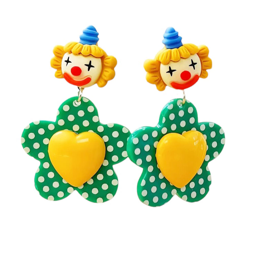 CLOWN FLOWER EARRINGS POLISHED FINISH