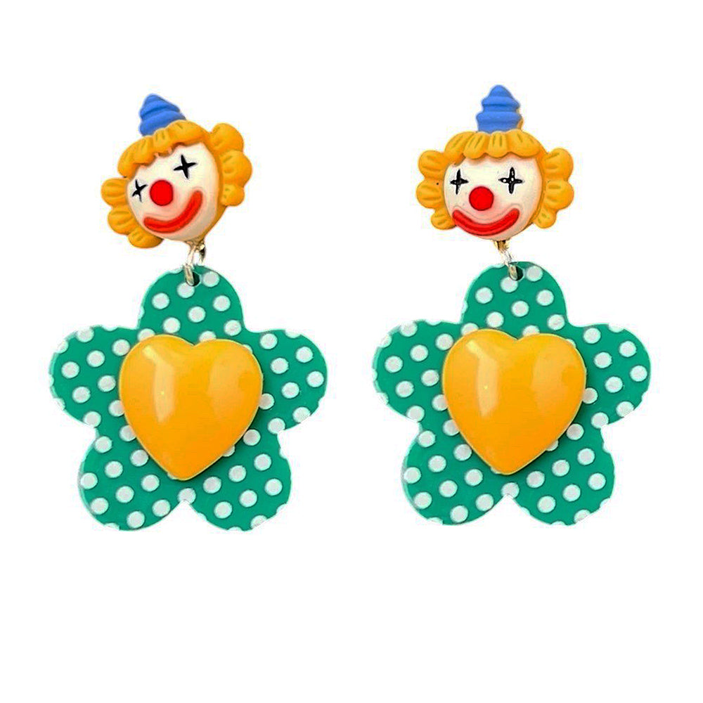CLOWN FLOWER EARRINGS POLISHED FINISH