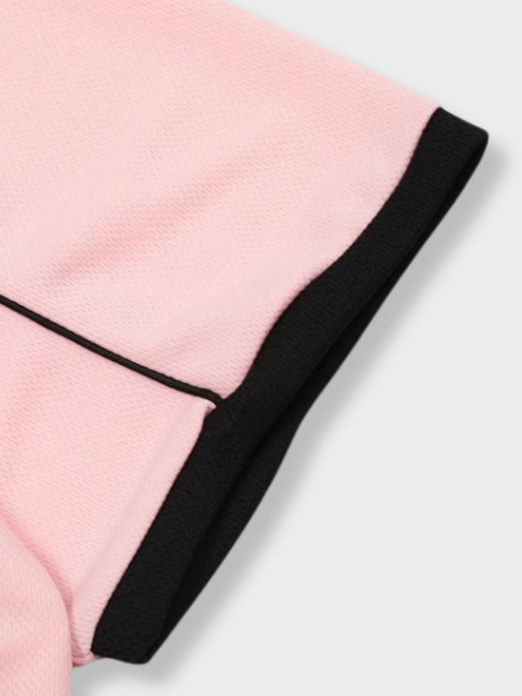 COLLAR TEE OUTFIT SET WITH PINK POLO