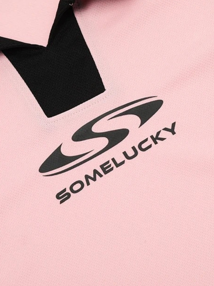 COLLAR TEE OUTFIT SET WITH PINK POLO