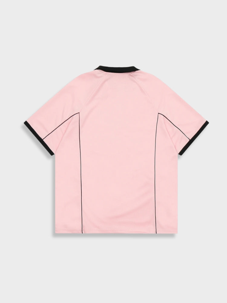 COLLAR TEE OUTFIT SET WITH PINK POLO