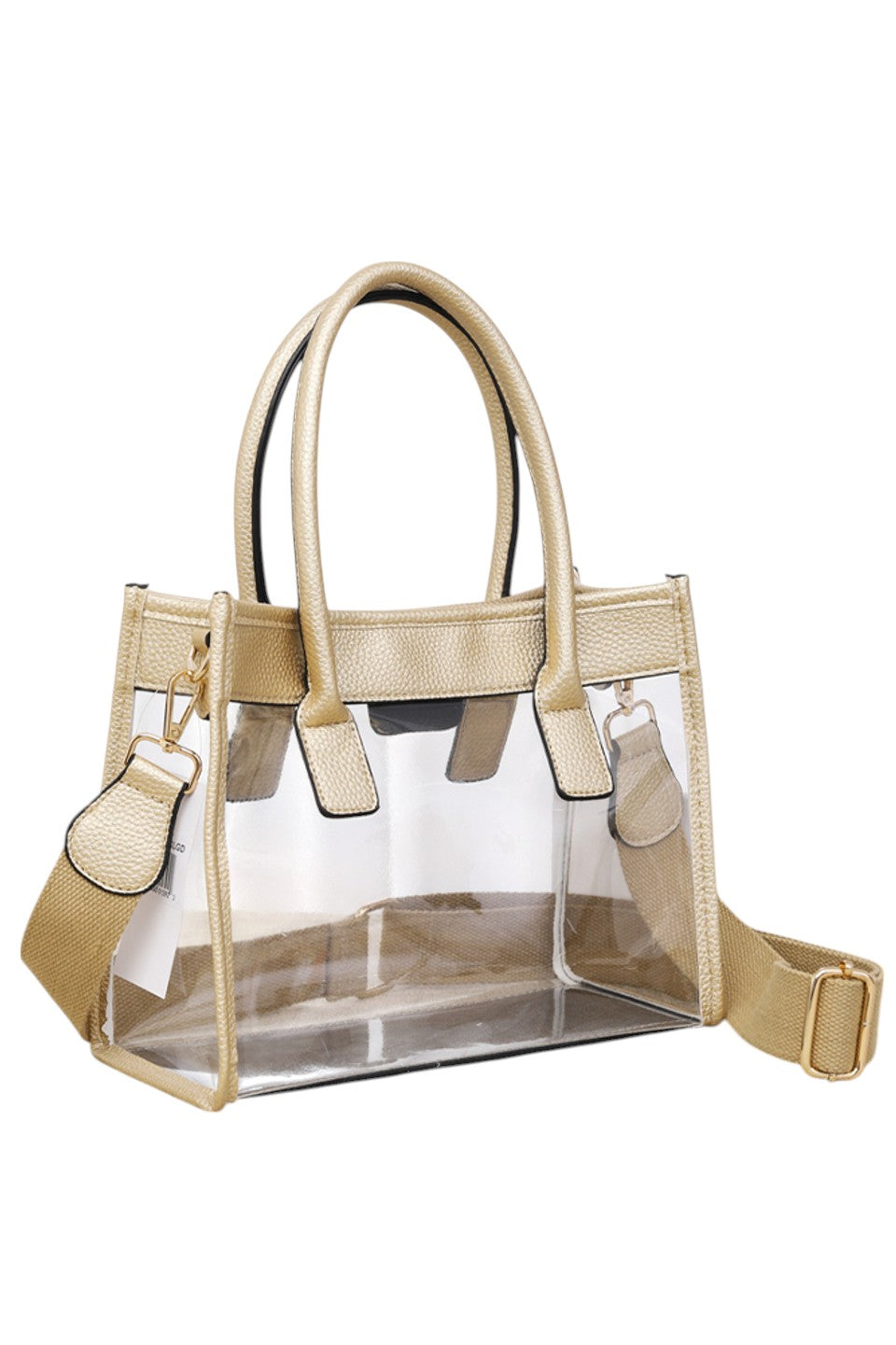 Women's Color Trim Clear Hand Bag Handbag