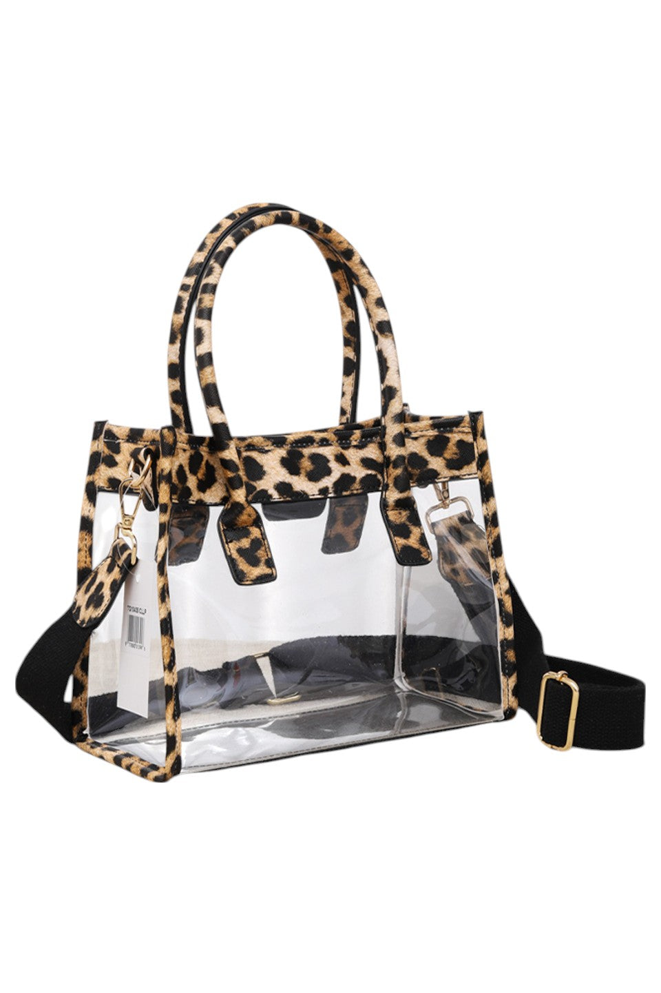Women's Color Trim Clear Hand Bag Handbag