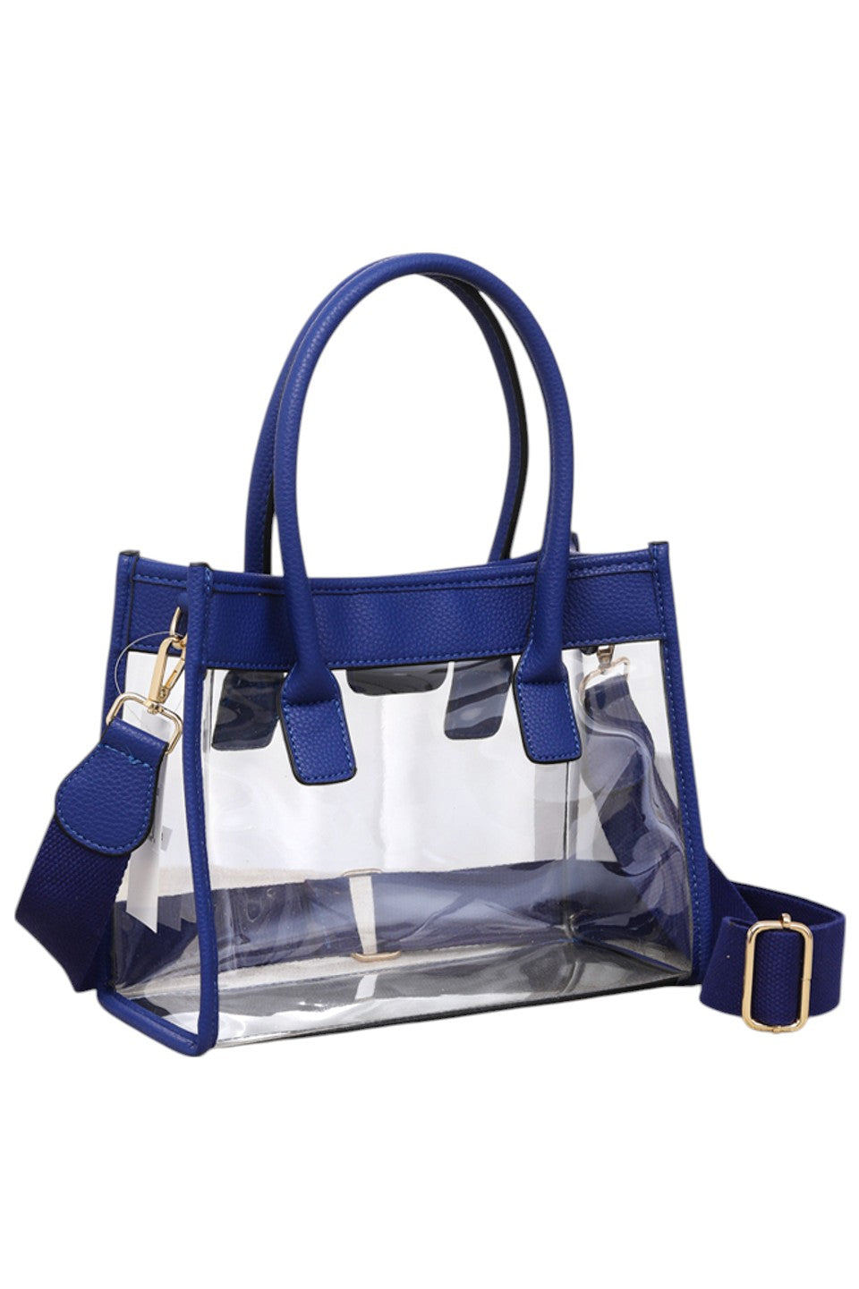 Women's Color Trim Clear Hand Bag Handbag