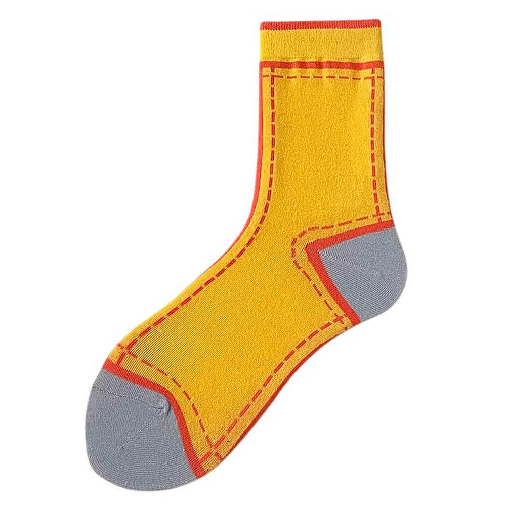 COLORFUL ANKLE SOCKS WITH CONTRASTING TRIM SET OF 3