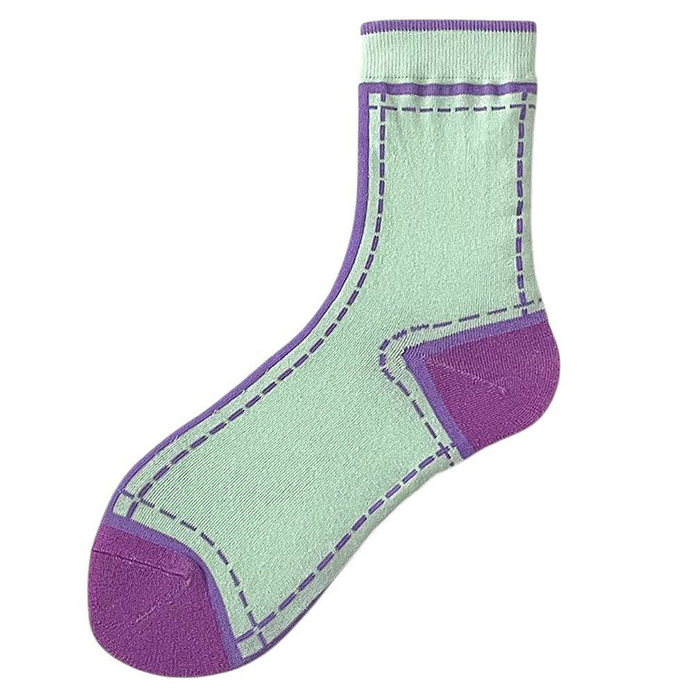 COLORFUL ANKLE SOCKS WITH CONTRASTING TRIM SET OF 3