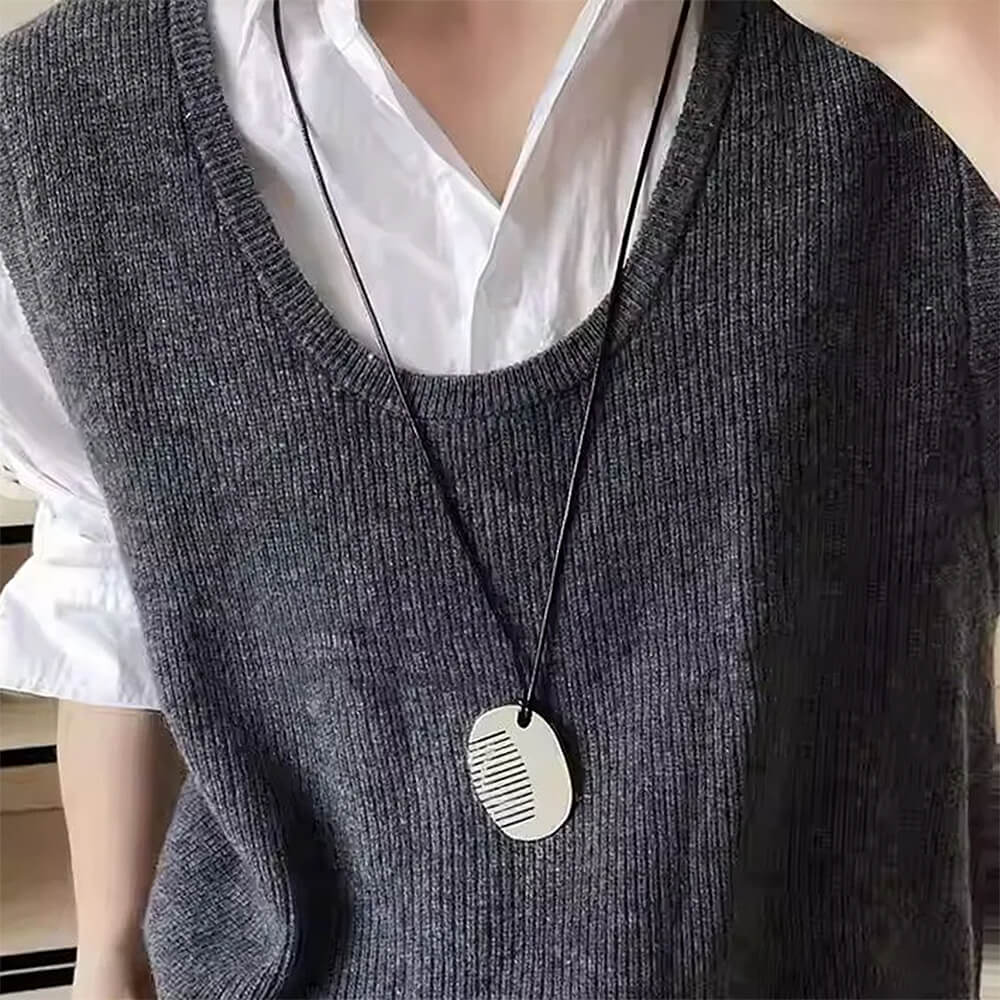 COMB CHARM PENDANT NECKLACE EDGY ACCESSORY