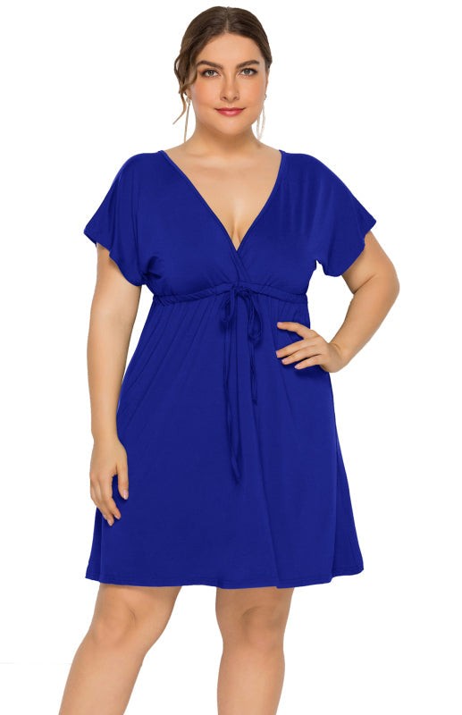 Comfortable High Elasticity Solid Leisure Maternity Dress for Spring-Summer - Royal blue / M
