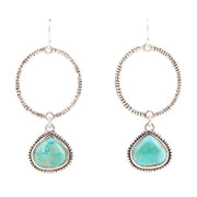 Corinth Blue Turquoise Charms Sterling Silver Earrings