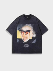 COTTON STREETWEAR T-SHIRT BLACK GRAPHIC DESIGN