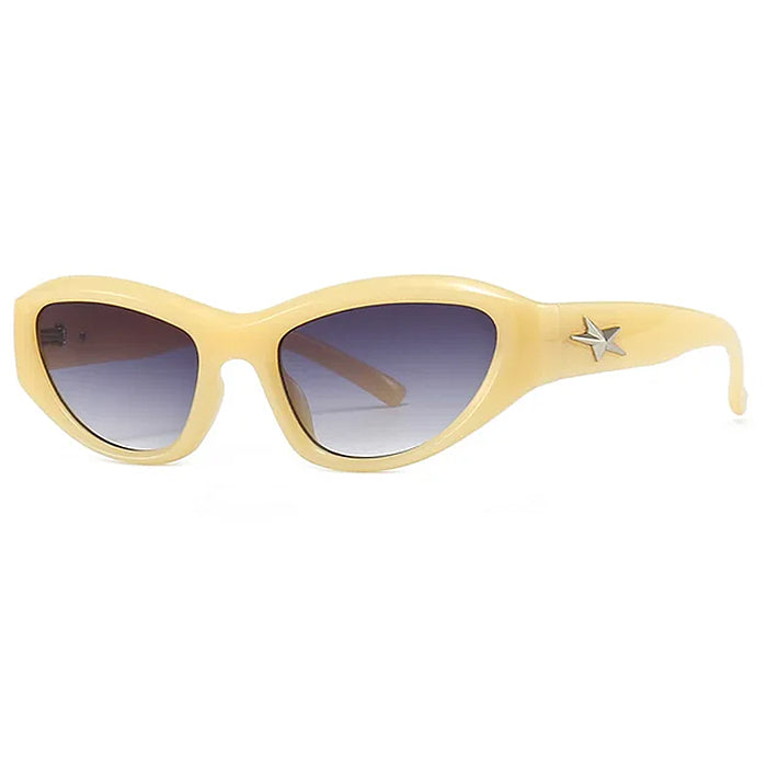 CREAM STAR CAT EYE SUNGLASSES EYE YELLOW SUNGLASSES