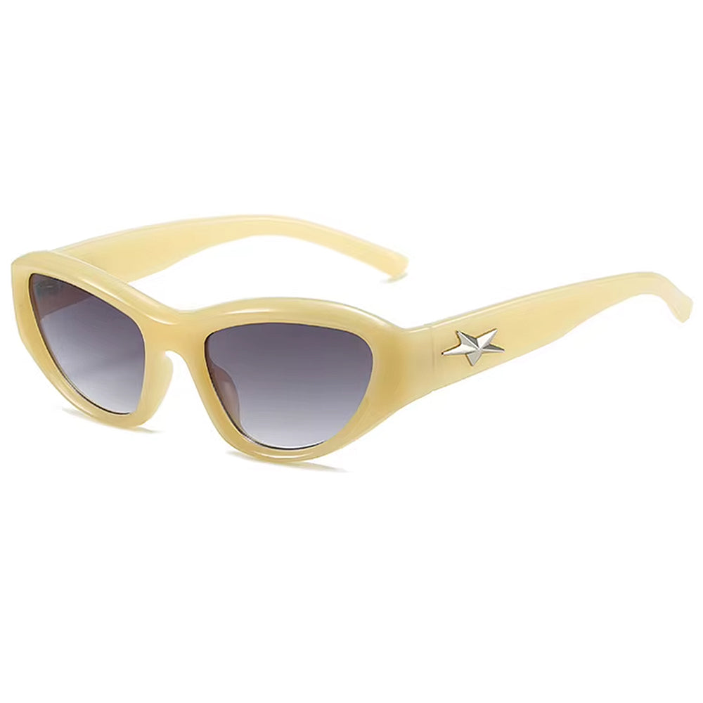CREAM STAR CAT EYE SUNGLASSES EYE YELLOW SUNGLASSES