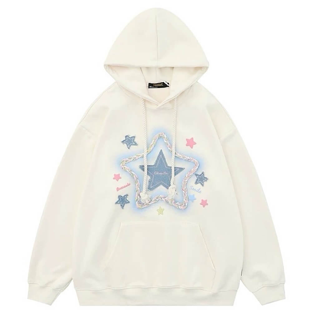 CREAM STAR PATCH HOODIE