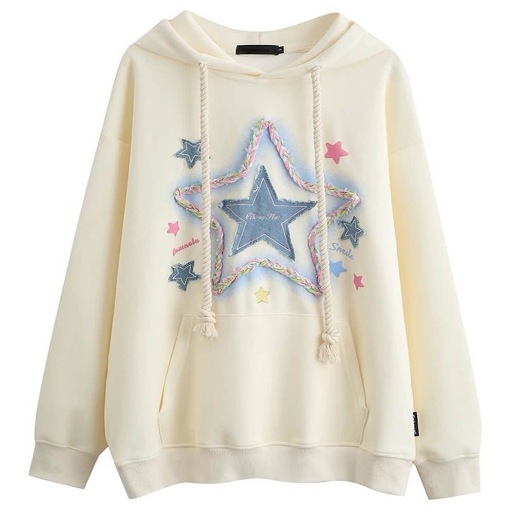 CREAM STAR PATCH HOODIE