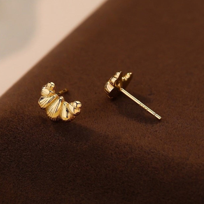 CROISSANT EARRINGS FRENCH GIRL CROISSANT TEXTURED SURFACE