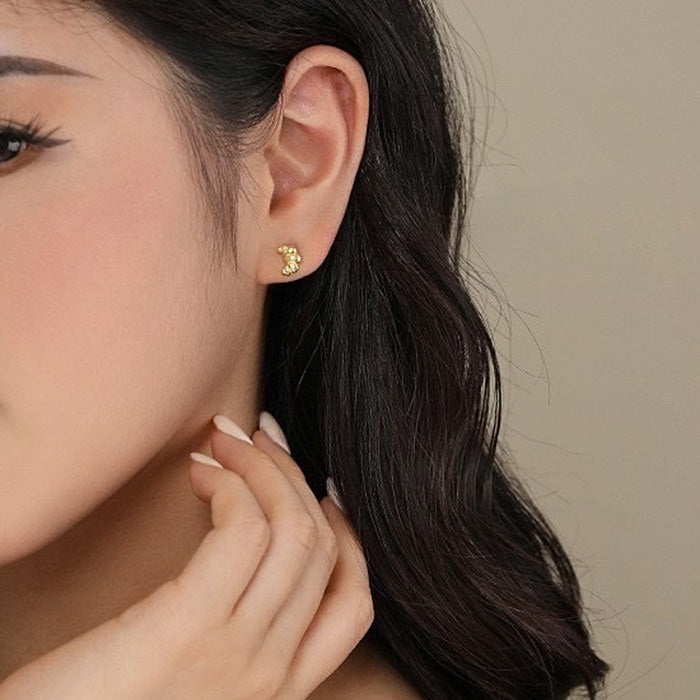 CROISSANT EARRINGS FRENCH GIRL CROISSANT TEXTURED SURFACE