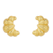 CROISSANT EARRINGS FRENCH GIRL CROISSANT TEXTURED SURFACE