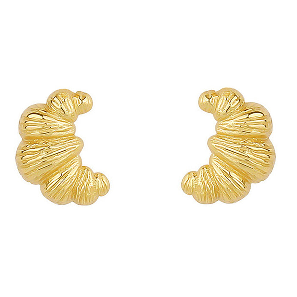 CROISSANT EARRINGS FRENCH GIRL CROISSANT TEXTURED SURFACE