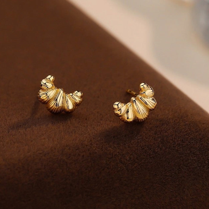 CROISSANT EARRINGS FRENCH GIRL CROISSANT TEXTURED SURFACE