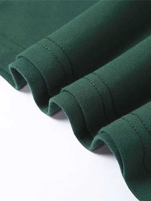 CROPPED GREEN T-SHIRT MILANO SLIM FIT ROUND NECK
