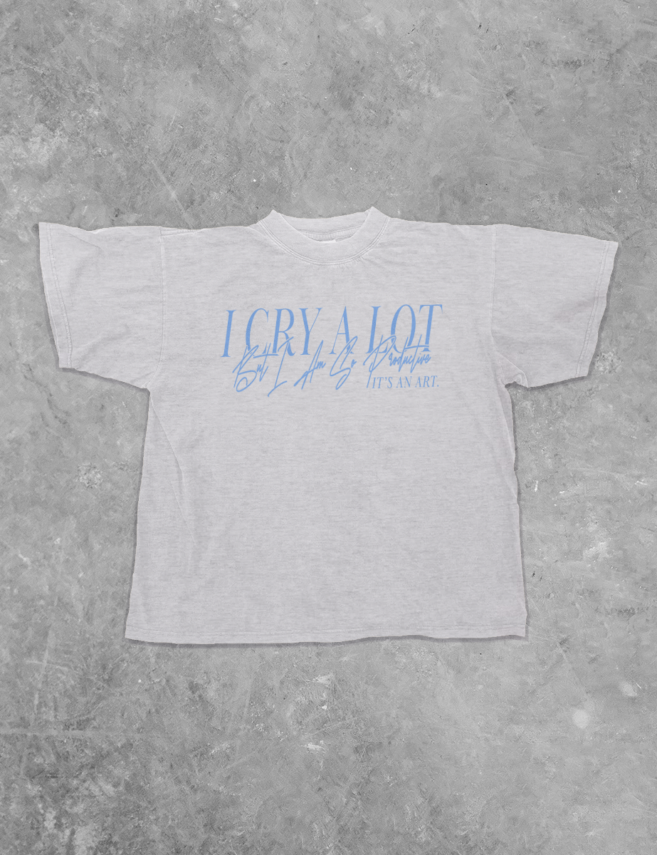 Underground Original Design: Cry A Lot But I'm Productive Boxy Cotton TShirt