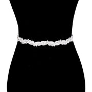 Crystal Rhinestone Sash Ribbon Bridal Belt Headband Tie