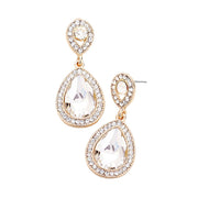 Crystal Rhinestone Teardrop Evening Earrings