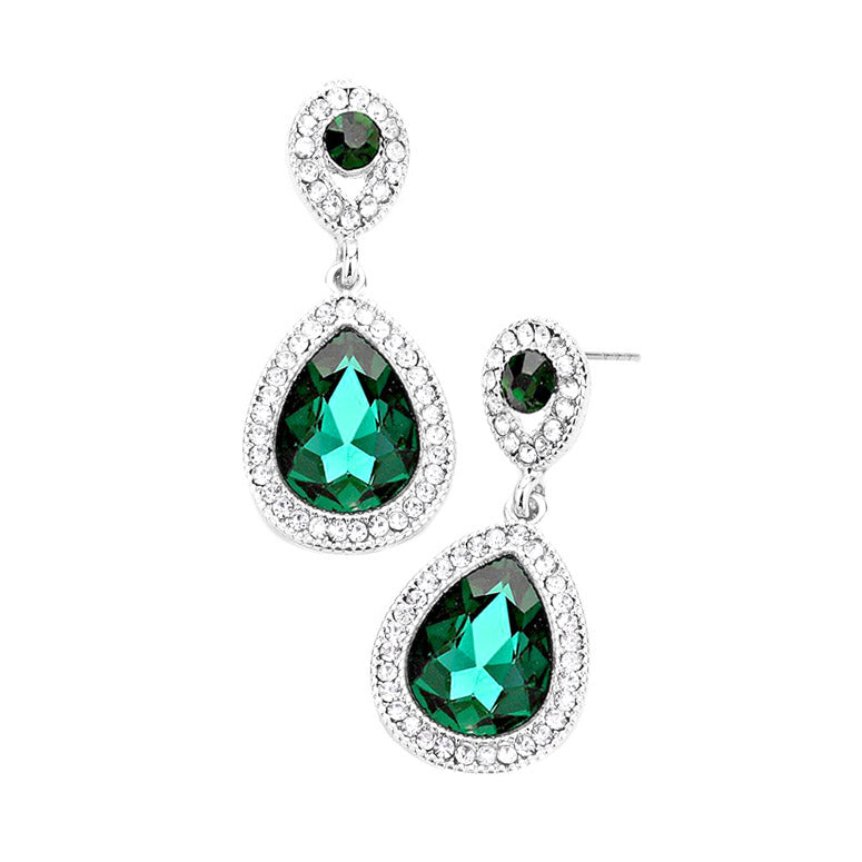 Crystal Rhinestone Teardrop Evening Earrings