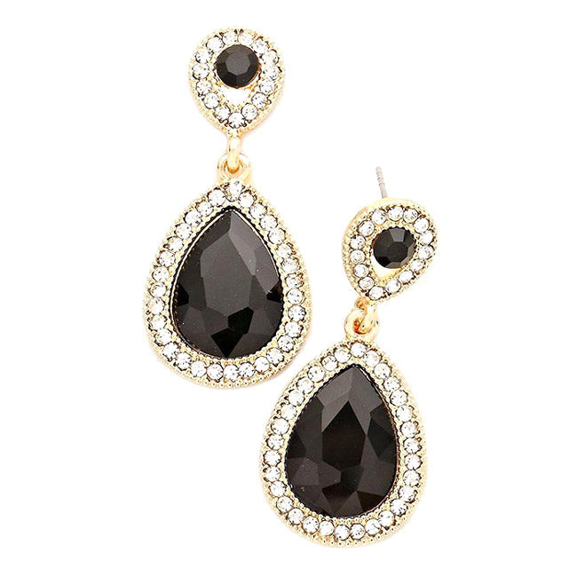 Crystal Rhinestone Teardrop Evening Earrings