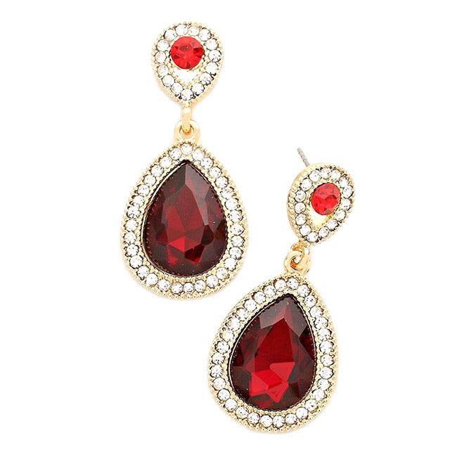 Crystal Rhinestone Teardrop Evening Earrings