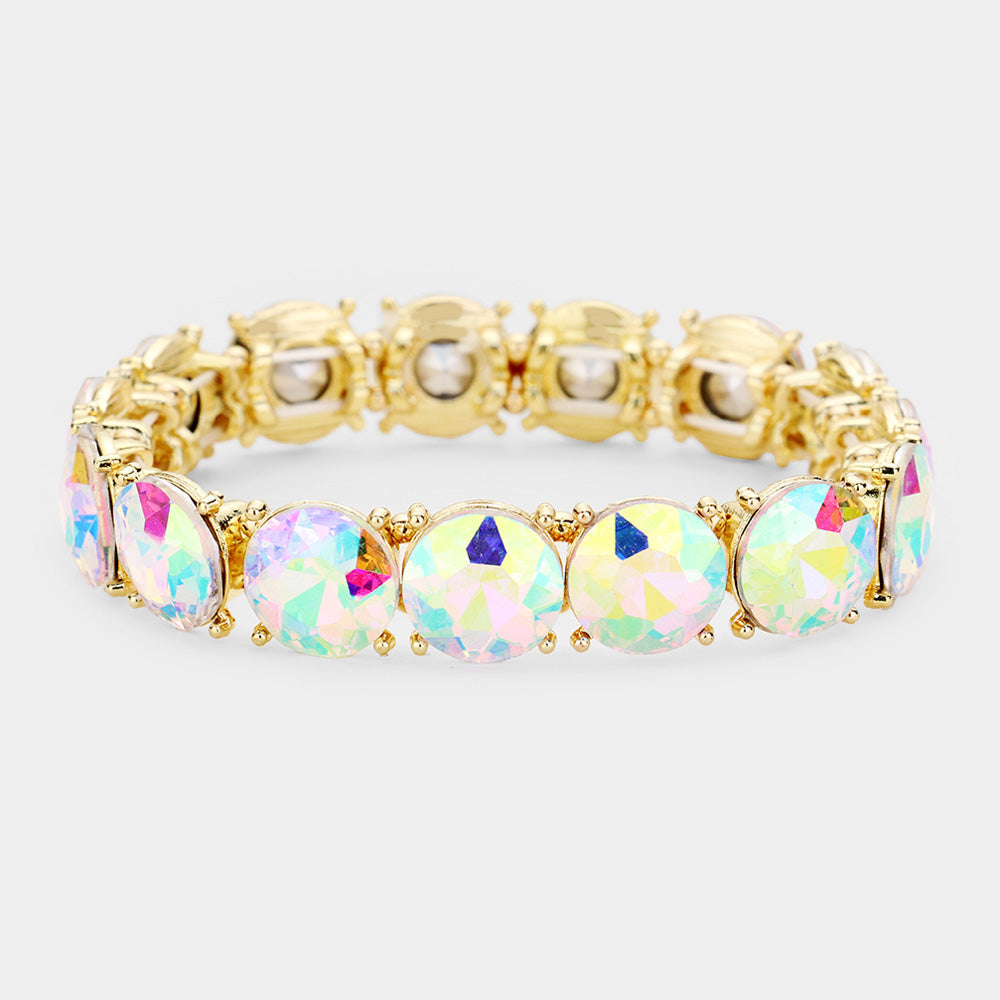 Women's Crystal Round Stretch Evening Bracelet