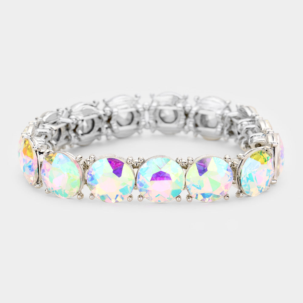 Women's Crystal Round Stretch Evening Bracelet