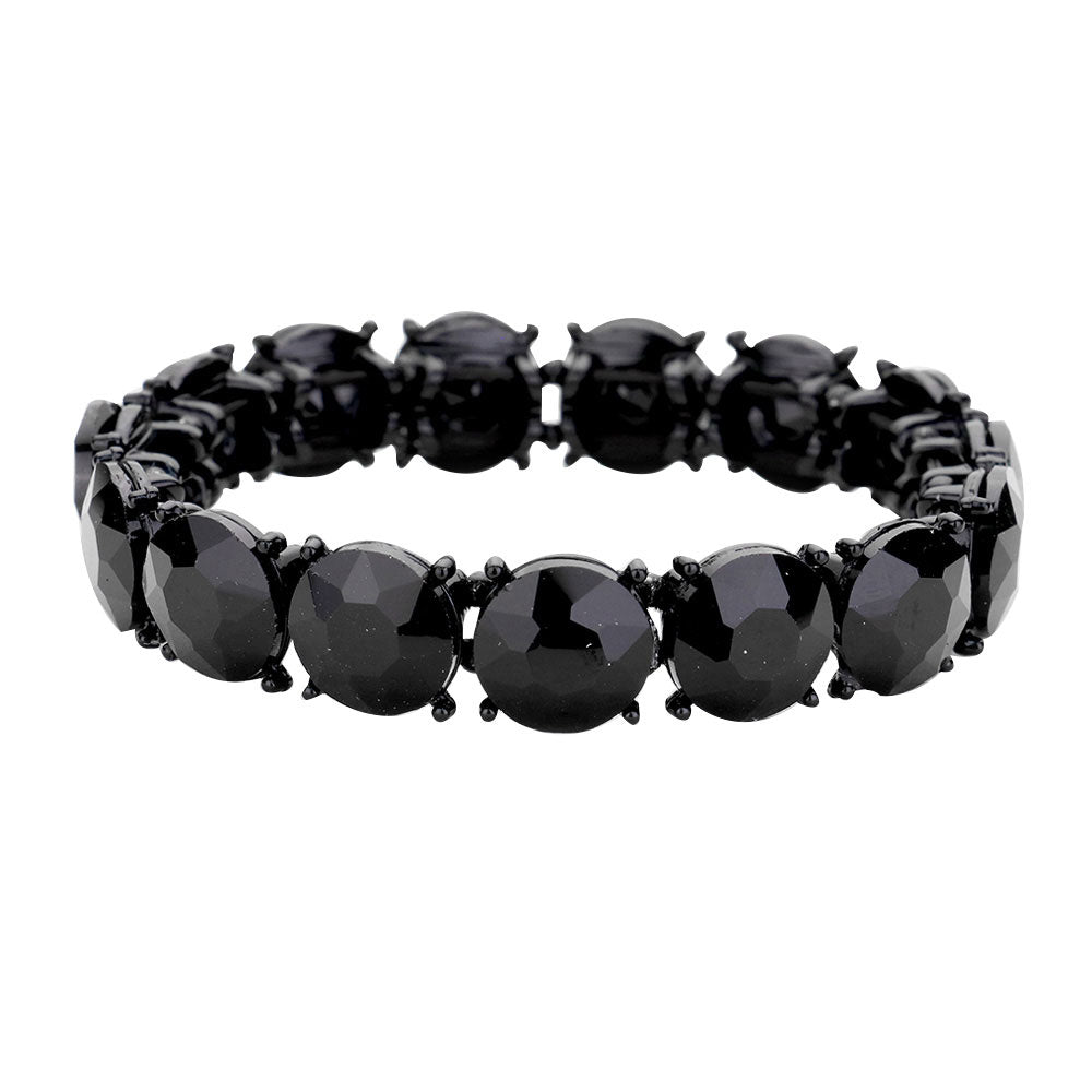 Women's Crystal Round Stretch Evening Bracelet