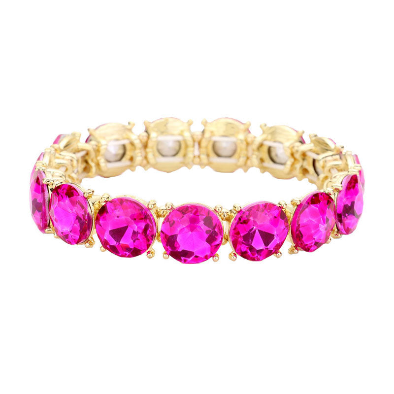 Women's Crystal Round Stretch Evening Bracelet