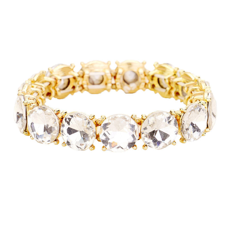 Women's Crystal Round Stretch Evening Bracelet